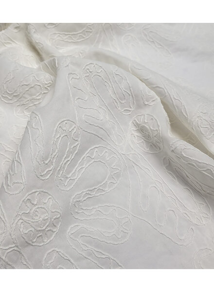 gebroken wit - ton sur ton - embroidery katoen