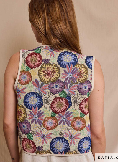 Katia fabrics flowers ethnic jacquard