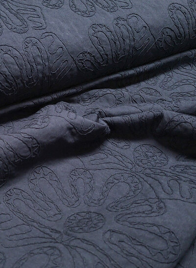 marineblauw - ton sur ton - embroidery katoen