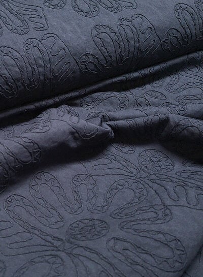 navy blue - tone on tone - embroidery cotton