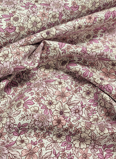 roze bloemetjes  - prachtig katoentje