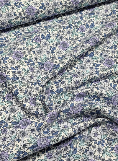 blue flowers - beautiful cotton