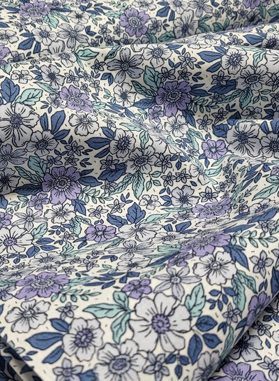 blue flowers - beautiful cotton