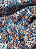 rust and blue flowers - beautiful cotton