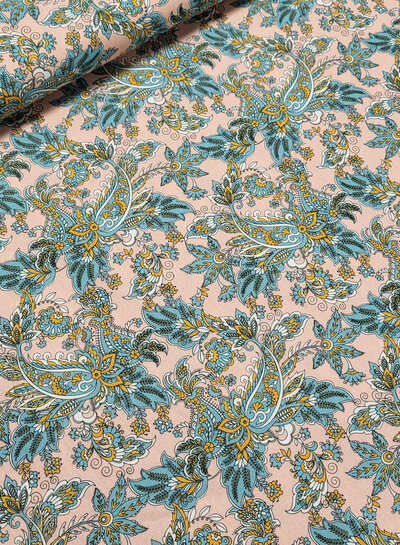 paisly print - salmon pink beautiful cotton