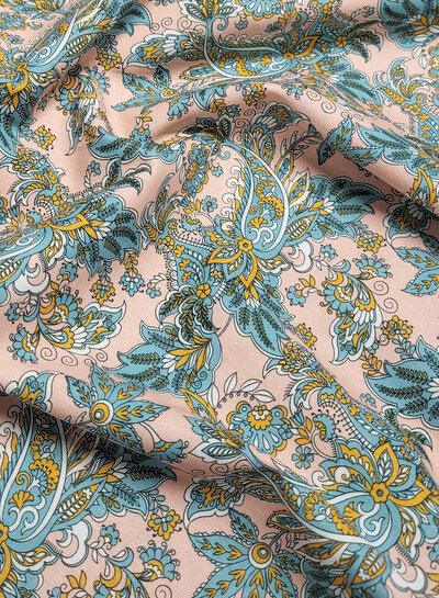 paisly print - zalmroze prachtig katoentje