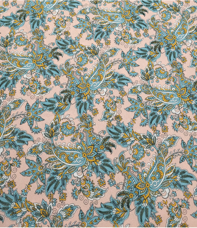 paisly print - zalmroze prachtig katoentje