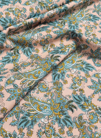 paisly print - salmon pink beautiful cotton