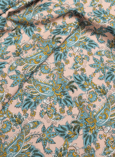 paisly print - zalmroze prachtig katoentje