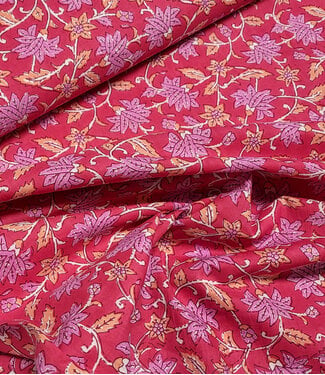Madeline batik cotton voile - pink flowers