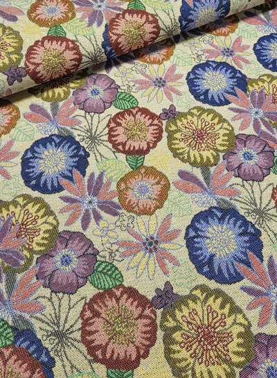 Katia fabrics flowers ethnic jacquard