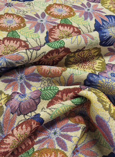 Katia fabrics flowers ethnic jacquard
