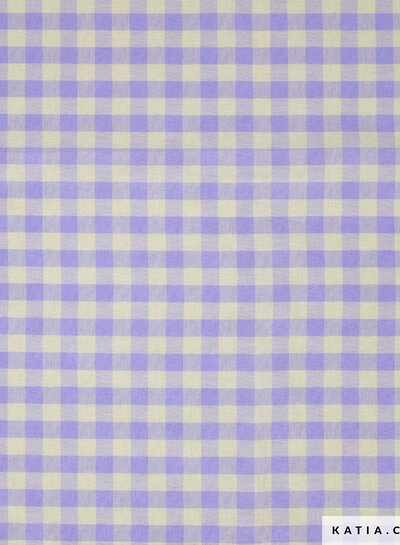 Katia fabrics lilac & corn little vichy gingham - seersucker