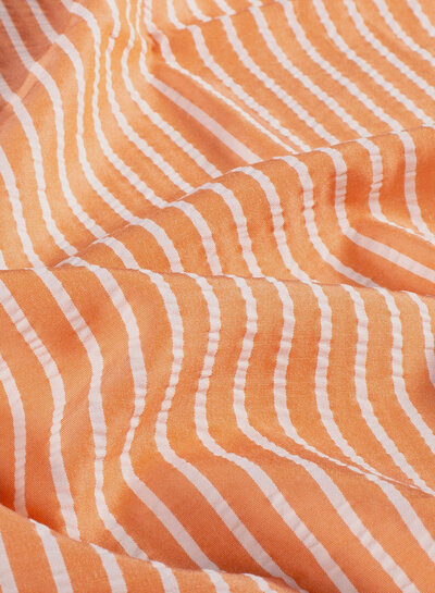 oranje verticale strepen - seersucker