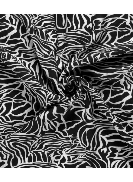 zwart wit leaves - linnen viscose