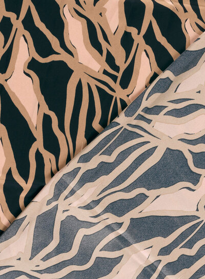 navy abstract print - duchesse satin