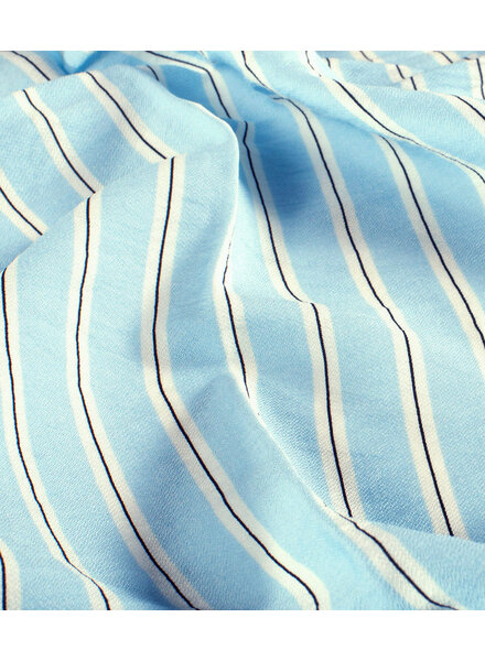 light blue with thin navy stripe - viscose