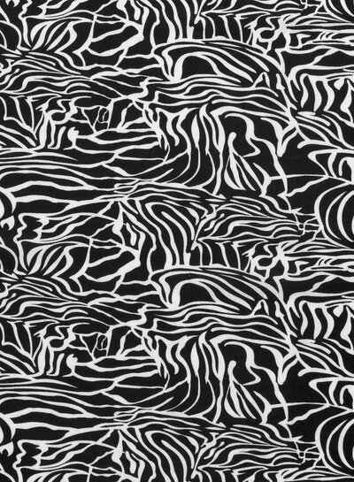 zwart wit leaves - linnen viscose