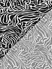 black and white leaves - linen viscose