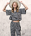 zwart wit leaves - linnen viscose