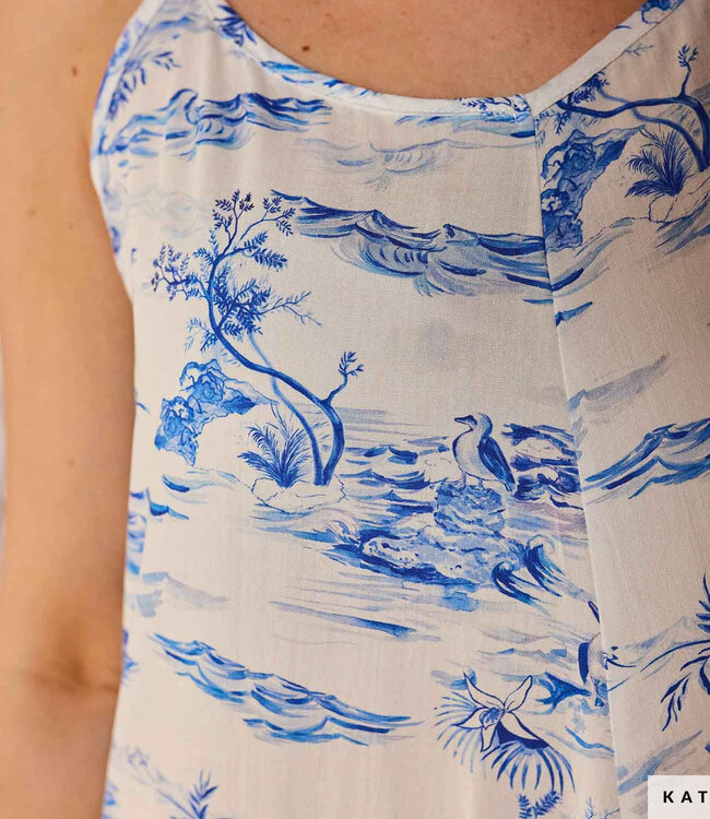Katia fabrics blue birds sea - rayon  viscose