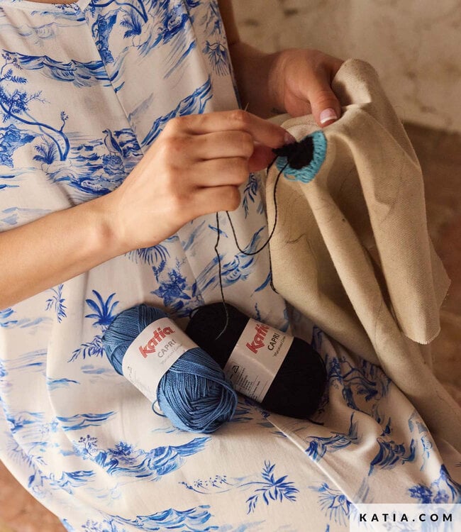 Katia fabrics blue birds sea - rayon  viscose