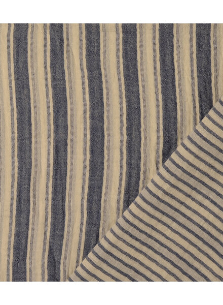 navy stripes double face - tetra / double gauze