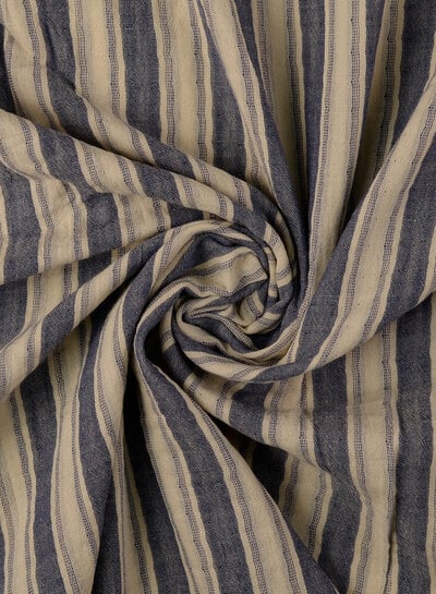 navy stripes double face - tetra / double gauze