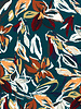 petrol green and beautiful flowers - viscose jersey