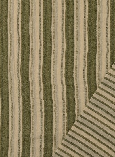 khaki stripes double face - tetra / double gauze