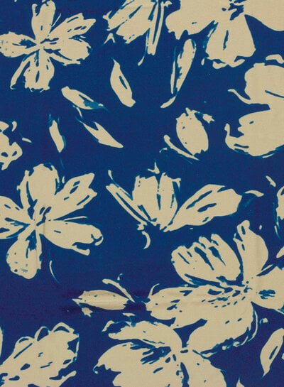 cobalt blue and beige - beautiful viscose jersey