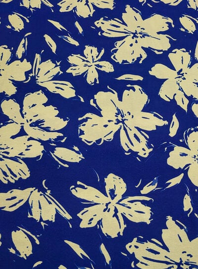 cobalt blue and beige - beautiful viscose jersey