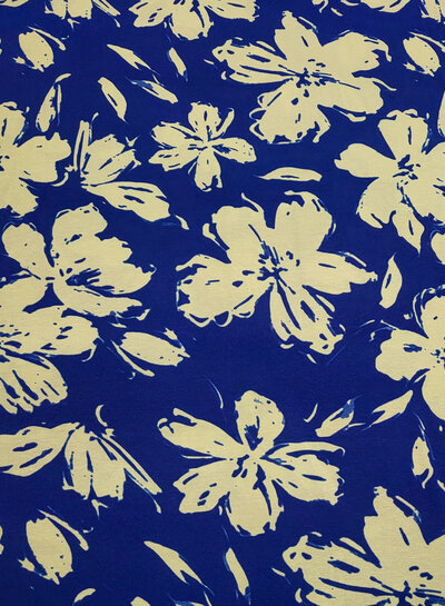 kobaltblauw en beige - prachtige viscose tricot