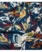 petrolgroen en prachtige bloemen - viscose tricot