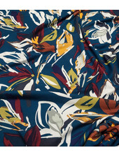 petrol green and beautiful flowers - viscose jersey
