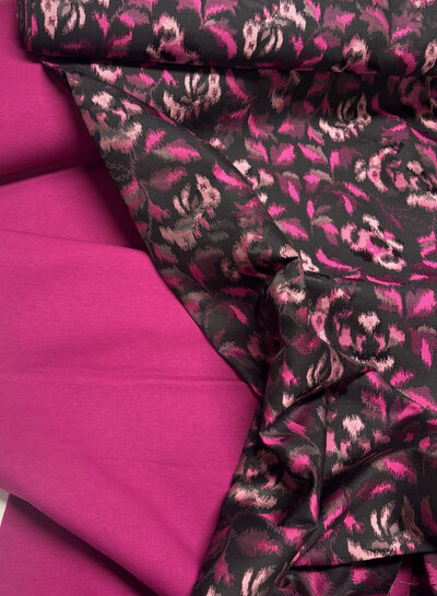 fuchsia spotted jacquard