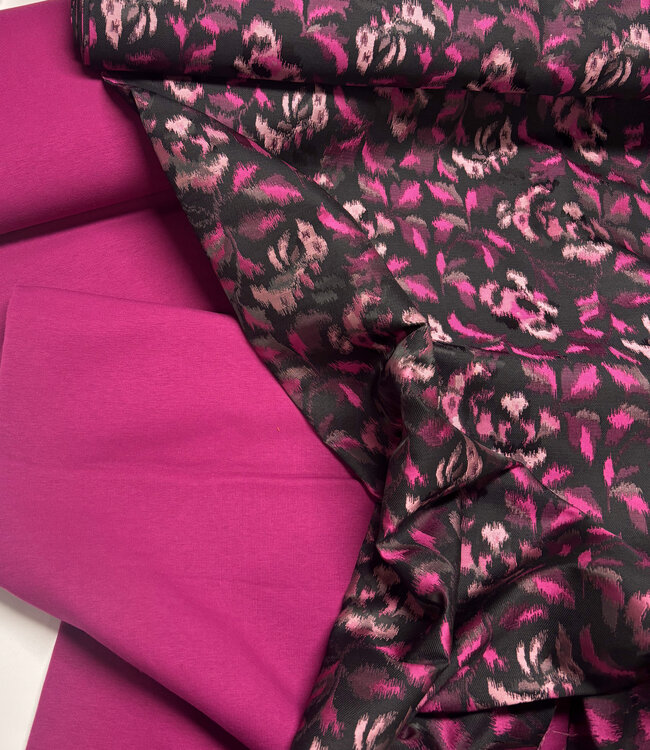fuchsia vlekjes jacquard