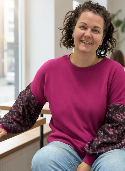 fuchsia vlekjes jacquard