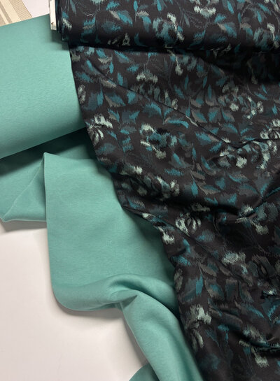 petrol spotted jacquard