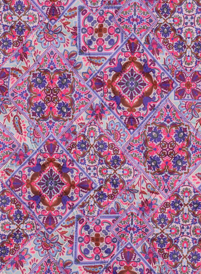 Poppy fabrics blue Oilily style - quilted cotton - stepper