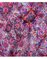 Poppy fabrics blauw Oilily style - gematelasseerde katoen - stepper