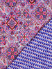 Poppy fabrics blauw Oilily style - gematelasseerde katoen - stepper
