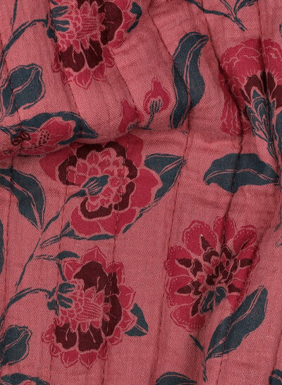 Poppy fabrics oudroze bloemen - gewatteerde tetra