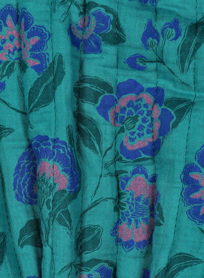 Poppy fabrics petrol flowers - quilted tetra