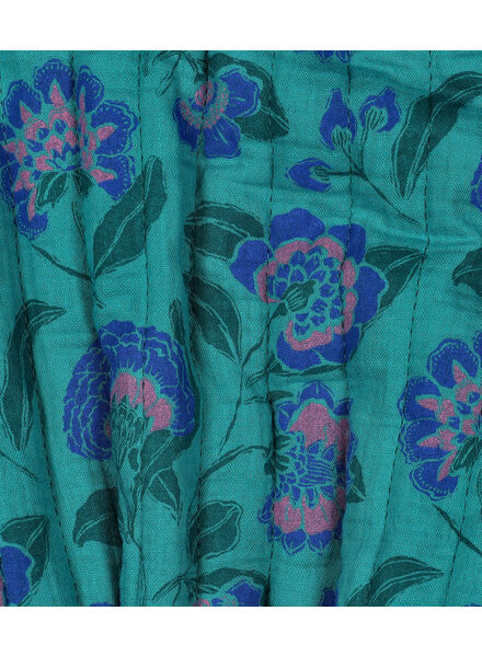 Poppy fabrics petrol flowers - quilted tetra
