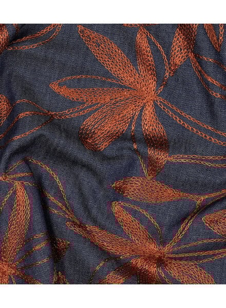 cognac  flowers embroidery - katoen