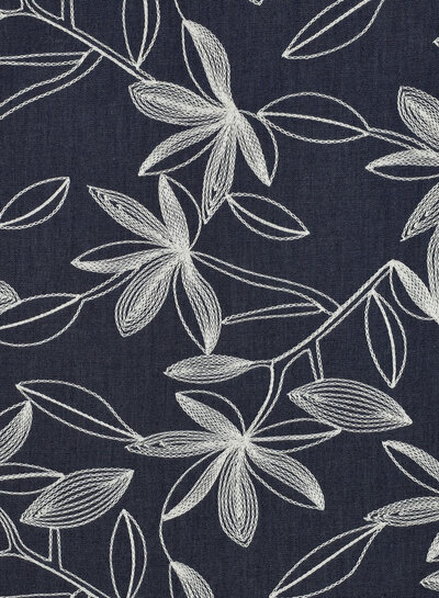 white embroidery - soft denim cotton