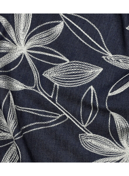 wit flowers  embroidery - katoen