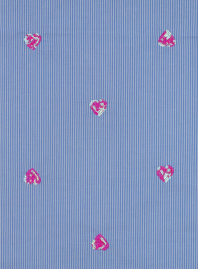 hearts sequins and stripes - cotton