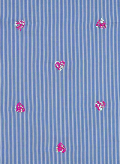 hearts sequins and stripes - cotton